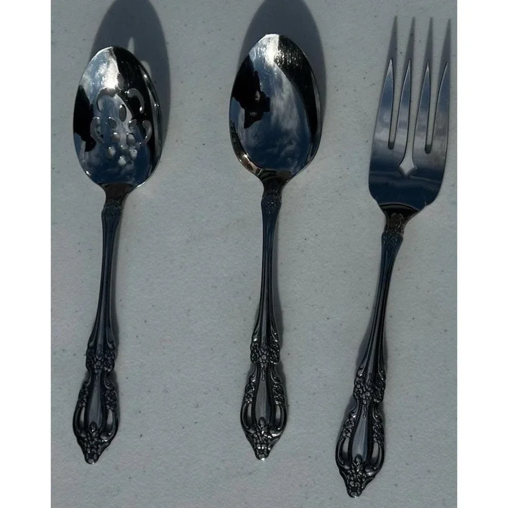 Oneida Raphael Stainless 3 Piece Hostess  Serving Set